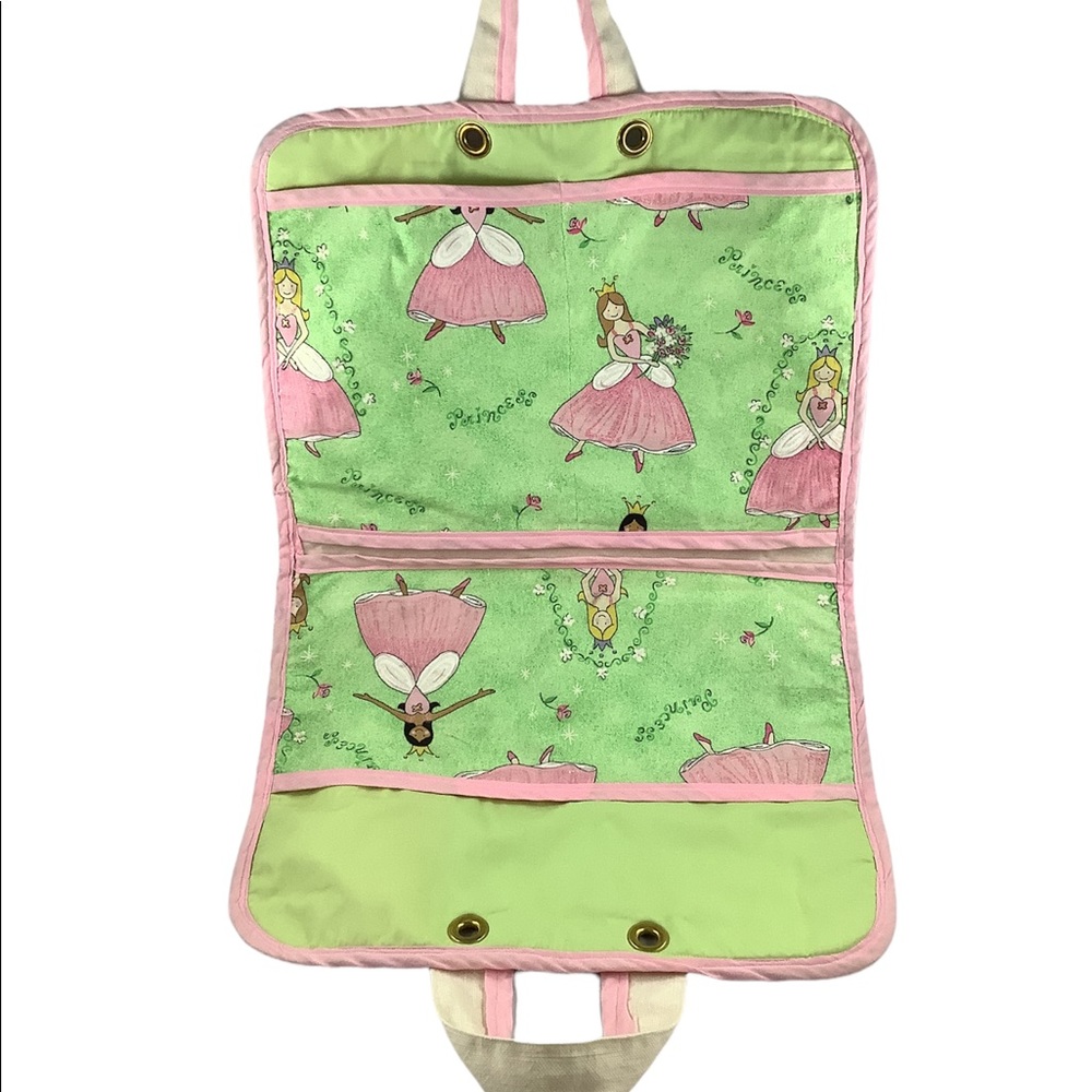 Handmade Pink & Green Princess Tote for School or Diaper Bag